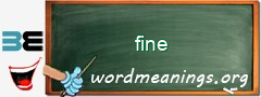 WordMeaning blackboard for fine